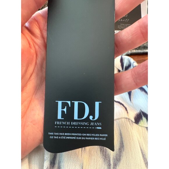 NWT FDJ Dolman Long Sleeve Crepe Aztec Print Viscose Button Shirt S Office Top - Picture 12 of 13